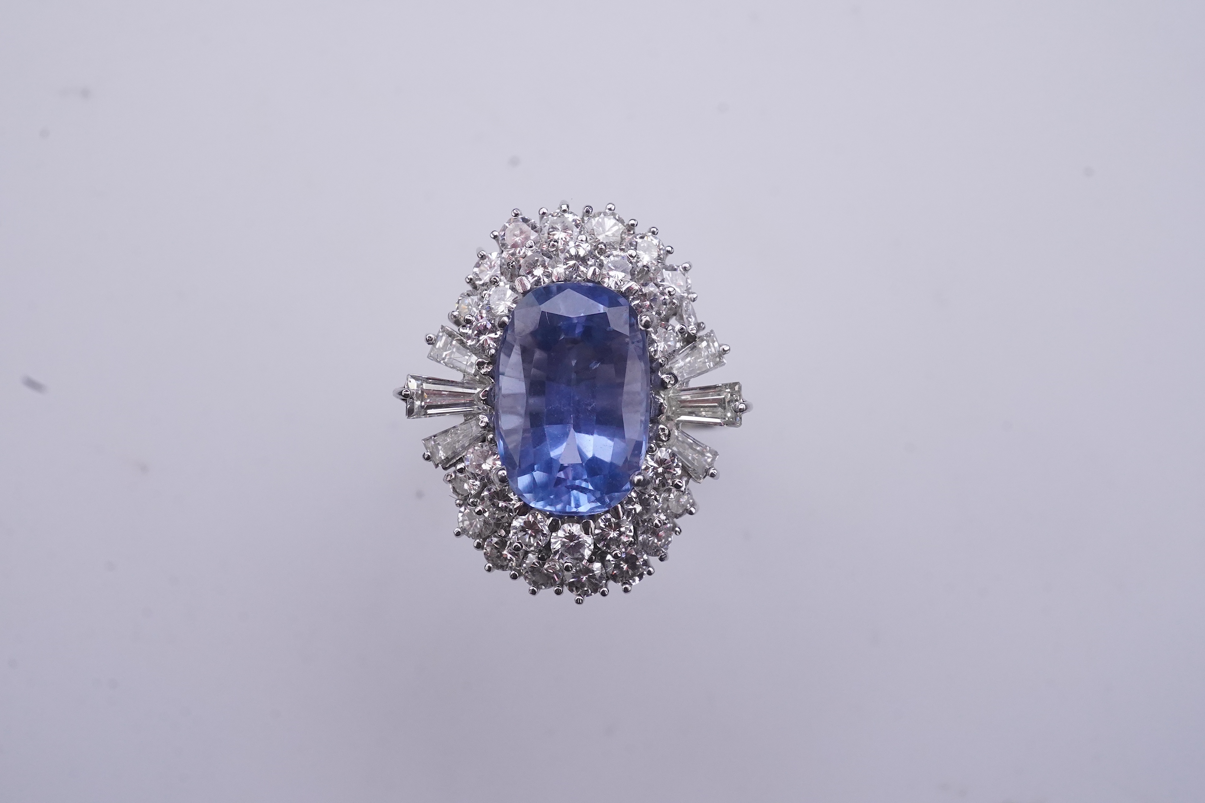 A sapphire and diamond ring